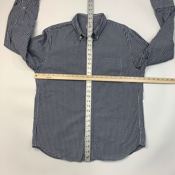 J Crew Shirt Mens Large Navy Gingham Check Button Down Woven Long Sleeve Cotton - Picture 6 of 10